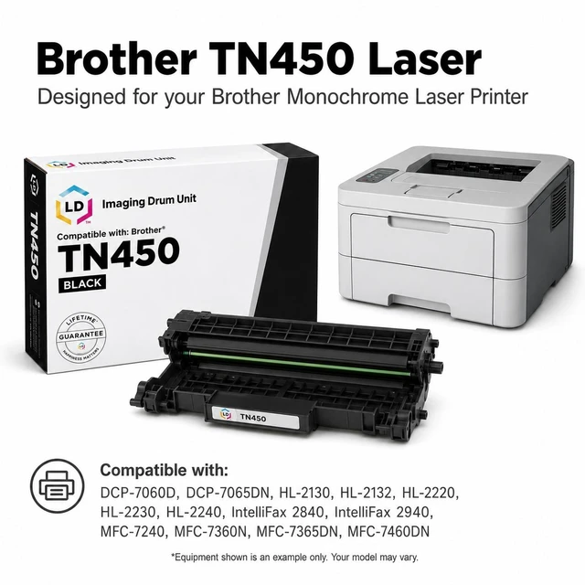 Alt view image 6 of 7 - LD Products Compatible Toner Cartridge Replacement for Brother TN450 High Yield (Black, 2-Pack)