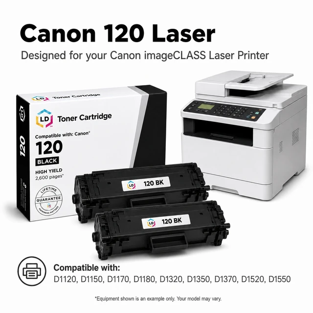 Alt view image 6 of 7 - LD Products Compatible Toner Cartridge Replacement for Canon 120 (Black, 3 Cartridge Pack) Compatible with Canon ImageClass D1370 D1520 D1550 D1120 D1150