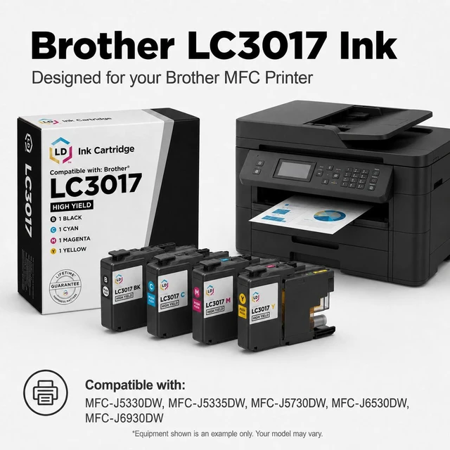 Alt view image 6 of 7 - LD Products Compatible Ink Cartridge Replacement for Brother LC3017M High Yield (Magenta)
