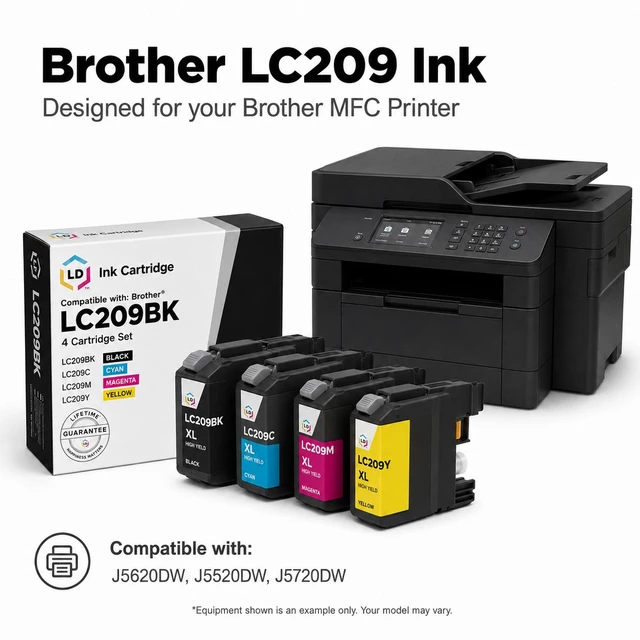 Alt view image 7 of 8 - LD Products Compatible Ink Cartridge Replacement for Brother LC209BK Super High Yield (Black)