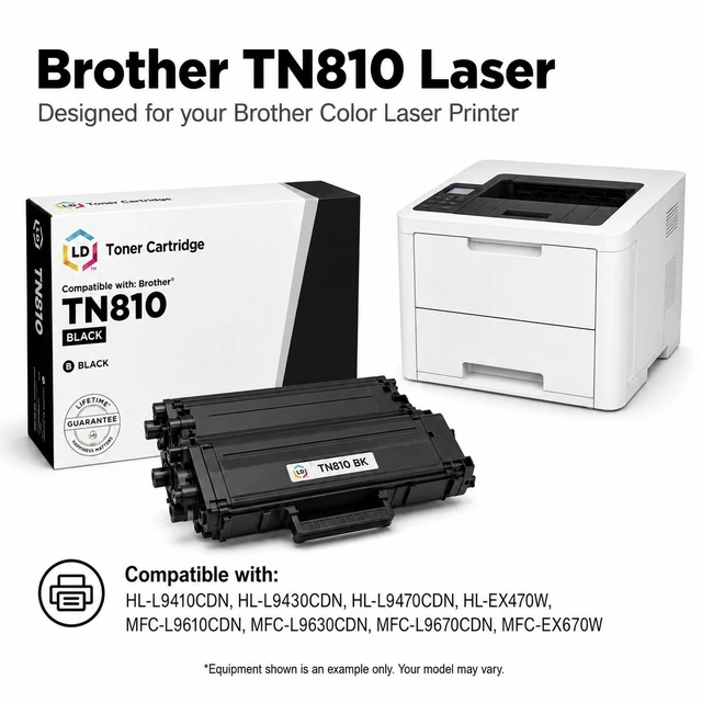 Alt view image 6 of 7 - LD Products Compatible Toner Cartridge for Brother TN810BK Black Standard Yield