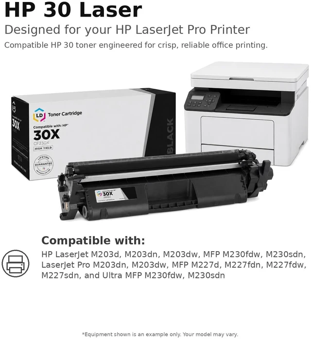 Alt view image 6 of 7 - LD Products Compatible Toner & Drum Cartridge Replacement for HP 30X CF230X 30A Toner & 32A CF232A Drum for Laserjet Pro M203dw M203dn MFP M227fdw M227fdn Printer (1 Black Toner, 1 Drum, 2-Pack)