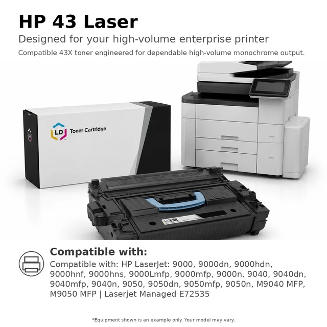 Alt view image 6 of 7 - LD Products Remanufactured MICR Toner Cartridge Replacement for HP 43X C8543X (Black)