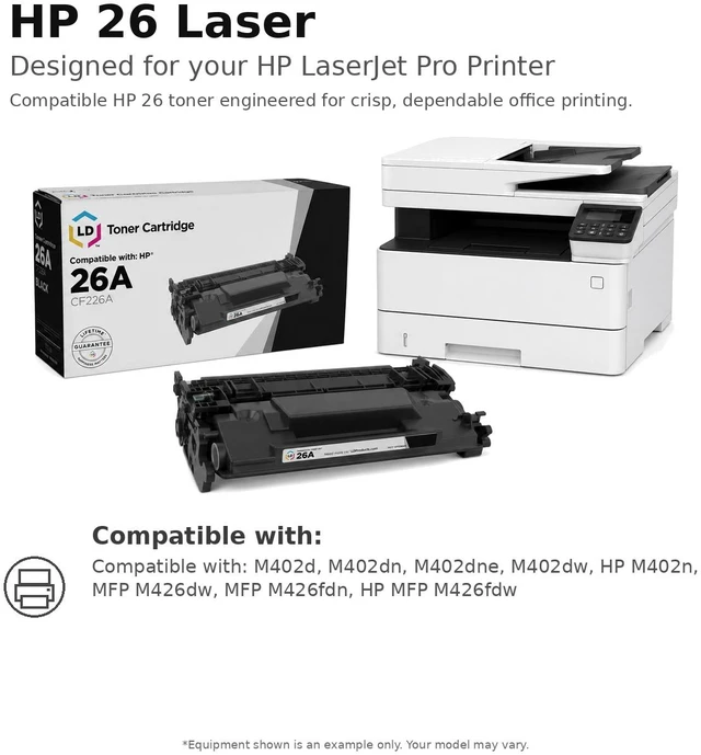 Alt view image 6 of 7 - LD Products Compatible Toner Cartridge Replacement for HP 26X CF226X 26A CF226A