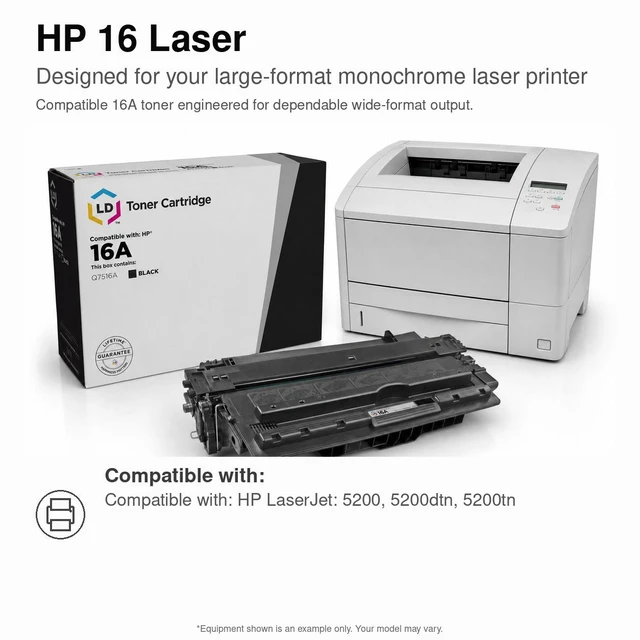 Alt view image 6 of 7 - LD Products Remanufactured Toner Cartridge Replacement for HP 16A Q7516A (Black)