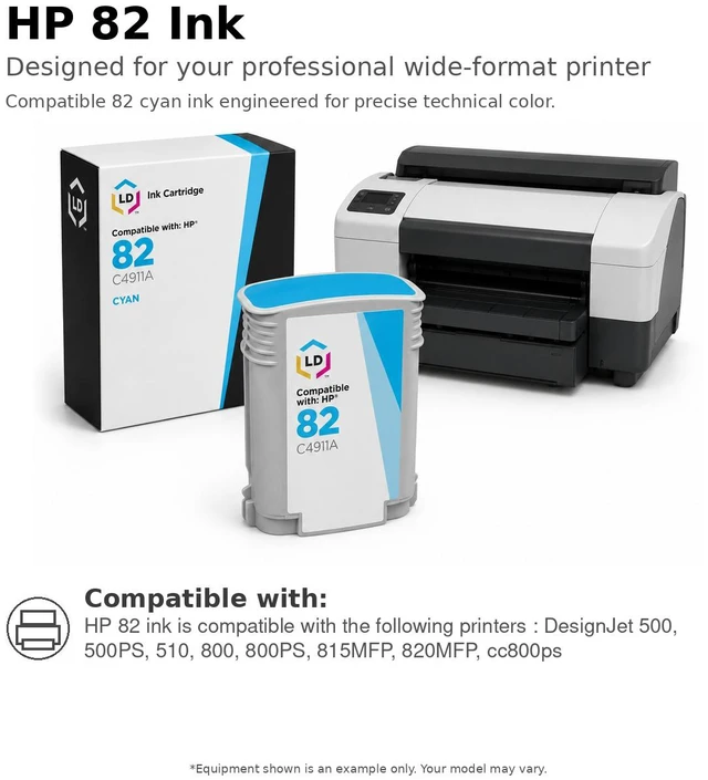 Alt view image 6 of 7 - LD Products Remanufactured Ink Cartridge Replacement for HP 82 CH565A (Black, 2-Multipack)