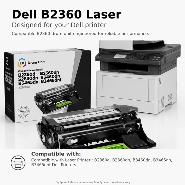 Alt view image 6 of 7 - LD Products Compatible Toner Cartridge Replacement for Dell 331-9805 M11XH High Yield (Black, 2-Pack)