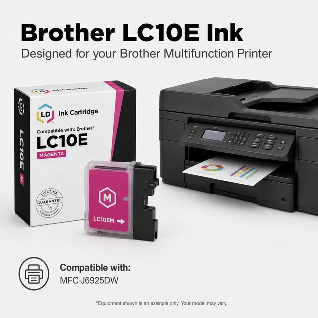 Alt view image 6 of 7 - LD Products Compatible Ink Cartridge Replacement for Brother LC10EBK Super High Yield (Black, 2-Pack)