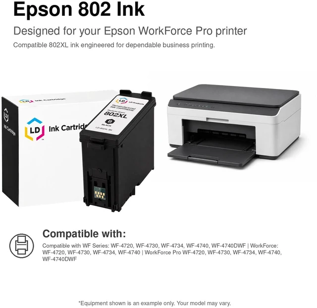 Alt view image 6 of 7 - LD Products Remanufactured Replacement for Epson 802XL Ink Cartridges 802 T802XL T802 (Black 3-Pack)