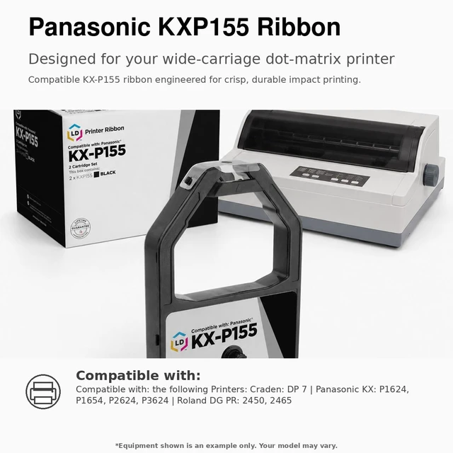 Alt view image 6 of 7 - LD Products Compatible Ribbon Replacement for Panasonic KX-P155 (BK, 3-Pk)