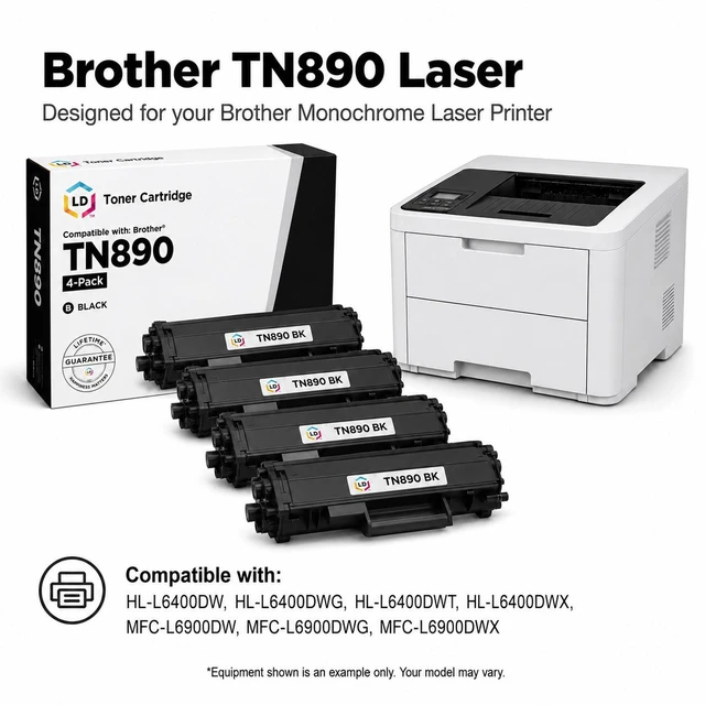 Alt view image 6 of 7 - LD Products Compatible Toner Cartridge Replacement for Brother TN890 Ultra High Yield (Black, 3-Pack)