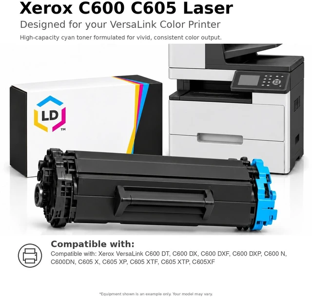 Alt view image 6 of 7 - LD Products Compatible Toner Cartridge Replacements for Xerox VersaLink C600 C605 High Yield (Cyan, Magenta, Yellow, 3-Pack)
