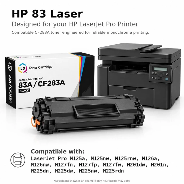 Alt view image 6 of 7 - LD Products Compatible Toner Cartridge Replacement for HP 83X CF283X High Yield (Black, 5-Pack)