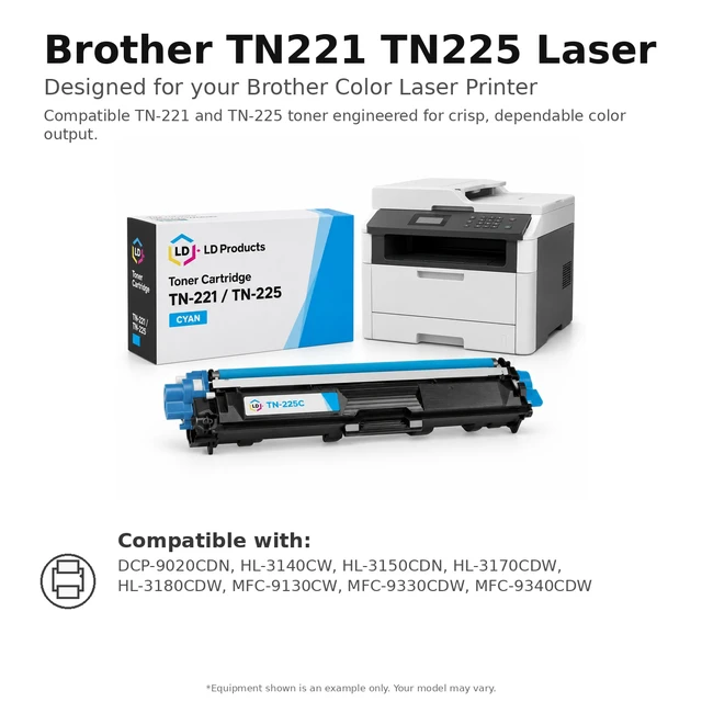 Alt view image 6 of 7 - LD Products Compatible Toner Cartridge Replacements for Brother TN221 & TN225 High Yield (2 Black, 1 Cyan, 1 Magenta, 1 Yellow, 5-Pack)