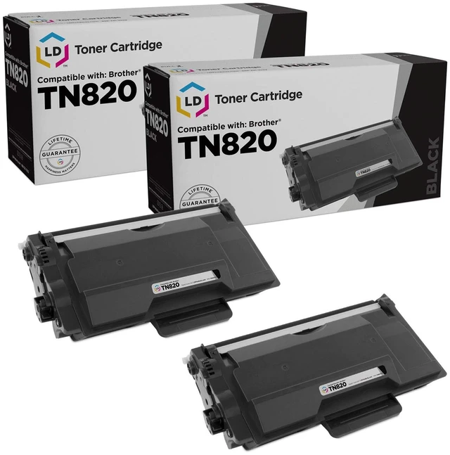Main image of LD Products Compatible Toner Cartridge Replacements for Brother TN820 Black (2-Packs) For use in Printers DCP-L5500D DCP-L5600DN HL-L6250