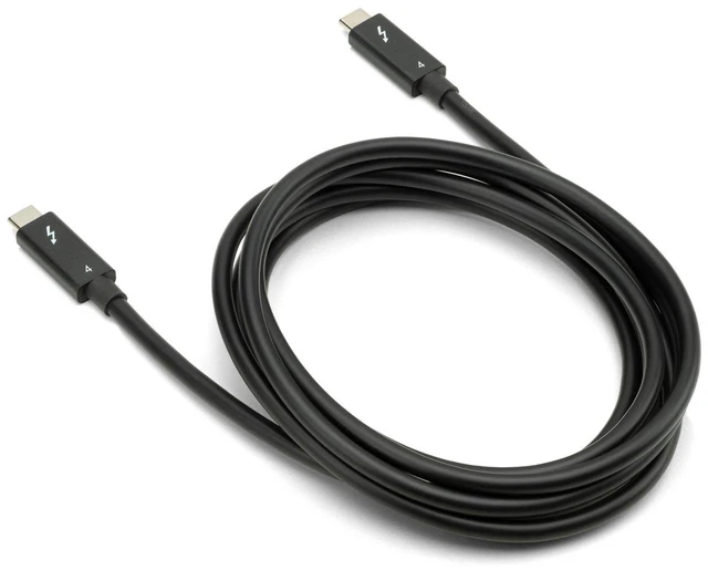 Alt view image 3 of 3 - OWC Thunderbolt 4 Cable, Thunderbolt Certified, 2.0 Meter (6.5 ft.), 40 Gb/s Data Transfer, 100W Power Charging, Compatible with Thunderbolt 4, Thunderbolt 3, USB-C, and USB4 Devices, Black