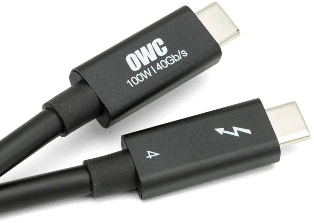 Main image of OWC Thunderbolt 4 Cable, Thunderbolt Certified, 2.0 Meter (6.5 ft.), 40 Gb/s Data Transfer, 100W Power Charging, Compatible with Thunderbolt 4, Thunderbolt 3, USB-C, and USB4 Devices, Black