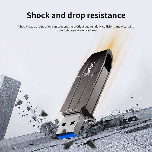 Alt view image 5 of 5 - Netac 128GB Portable External USB Solid State Drive up to 550MB/s Type-c and USB 3.2 Dual Interface for Data Storage, Expansion of Storage for Photos/Videos/Music/Files, US8
