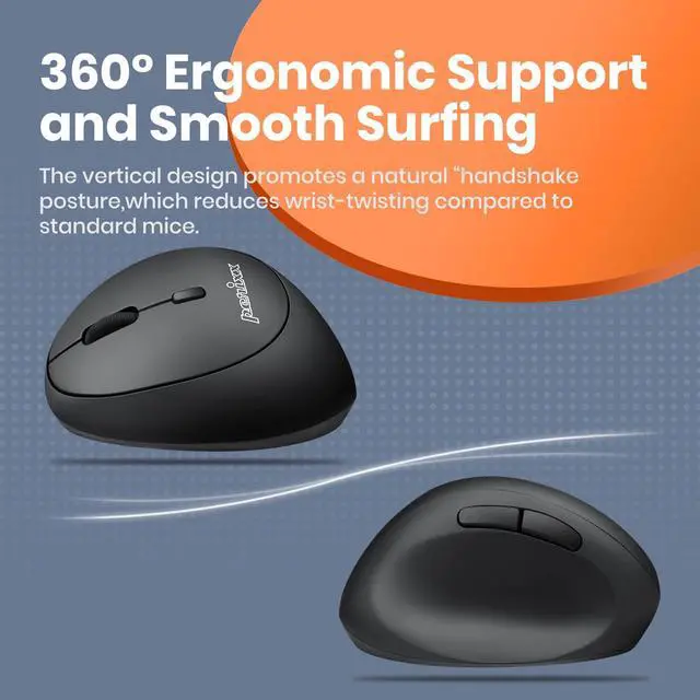 Alt view image 4 of 5 - Perixx Perimice-719L, Left Handed Wireless Vertical Mouse, Portable Size for Laptops Computer, 3 Level DPI