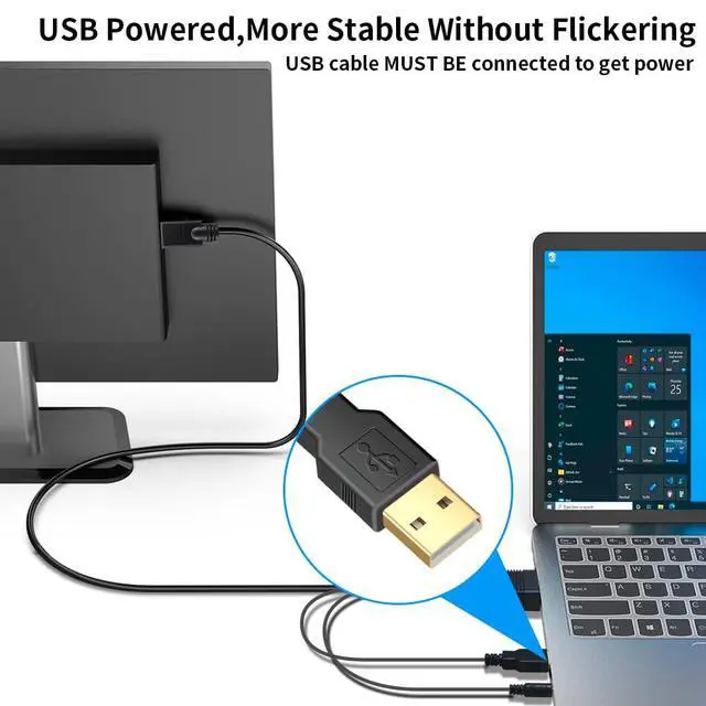 Alt view image 5 of 5 - Kirzi VGA (Sources) to HDMI(Display) Cable 15ft with Audio, VGA to HDMI Adapter Cable Compatible Well Witch Computer/Projector/Laptop to Monitor/TV.