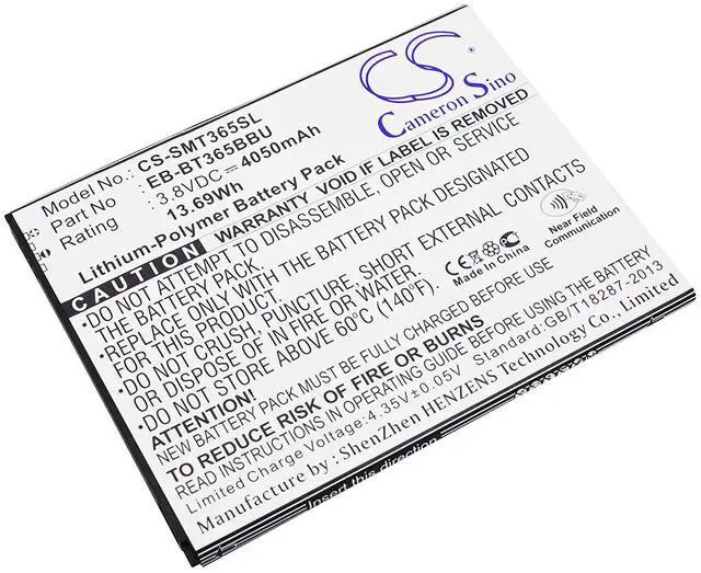 Main image of Battery Replacement for samsung SM-T390N SM-T390 Galaxy Tab Active 2 8.0 TD-LTE SM-T395 SM-T395 Galaxy Tab Active 2 LT EB-BT365BBC EB-BT365BBE EB-BT365BBU EB-BT365BBUBUS GH43-04317A (4050mAh/3.8V)