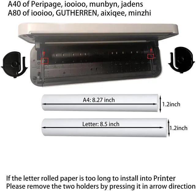 Alt view image 4 of 5 - 8 rolls (about 200 pages), thermal printer paper 8.5 x 11, letter, rolled, 3 proofing, not quick dry for pen, BPA free. For IOOIOO, Peripage, Munbyn, Jadens, Hprt, Phomemo(lasting 10-15 years)