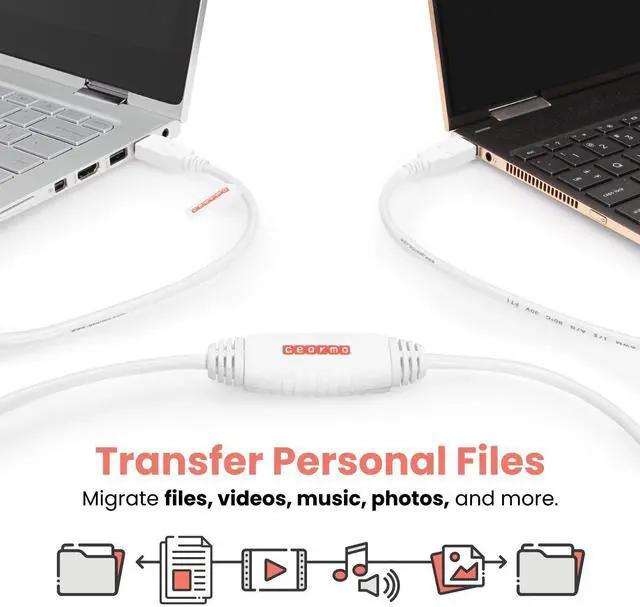 Alt view image 2 of 5 - Gearmo USB 2.0 Driverless PC Transfer Cable 6ft - Fast File Sharing for Windows 11/10/8/7