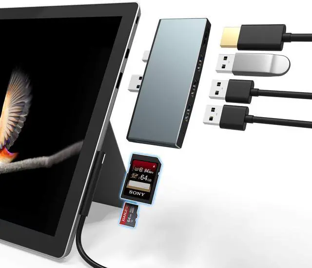 Main image of Surface Pro 6/ Pro 5/ Pro 4 Docking Station USB Hub, Surface Pro Docking Station with 4K HDMI, 3X USB3.0 Ports, SD/TF Card Reader, Accessories for Microsoft Surface Pro 4/5/6