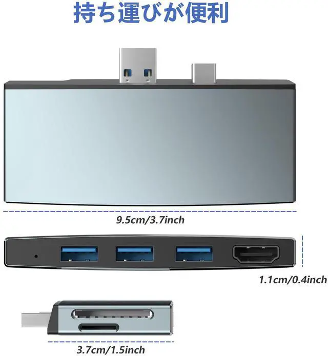 Alt view image 3 of 5 - Surface Pro 6/ Pro 5/ Pro 4 Docking Station USB Hub, Surface Pro Docking Station with 4K HDMI, 3X USB3.0 Ports, SD/TF Card Reader, Accessories for Microsoft Surface Pro 4/5/6