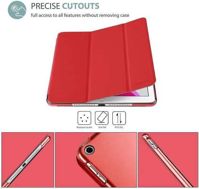 Alt view image 3 of 5 - ProCase iPad 10.2 Case 2019 iPad 7th Generation Case (Red) Bundle with 2 Pack iPad 10.2 7th Gen Tempered Glass Screen Protector