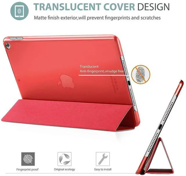 Alt view image 4 of 5 - ProCase iPad 10.2 Case 2019 iPad 7th Generation Case (Red) Bundle with 2 Pack iPad 10.2 7th Gen Tempered Glass Screen Protector