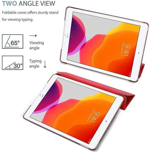 Alt view image 5 of 5 - ProCase iPad 10.2 Case 2019 iPad 7th Generation Case (Red) Bundle with 2 Pack iPad 10.2 7th Gen Tempered Glass Screen Protector