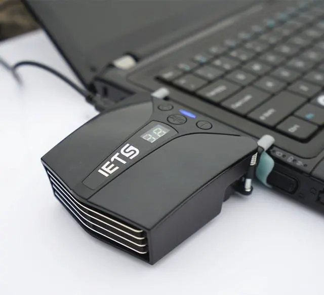 Main image of IETS Laptop Fan Cooler With Temperature Display,Side-Draft Portable Intelligent Notebook Radiator,Rapid Cooling, Adjustable Speed Auto-Temp Detection