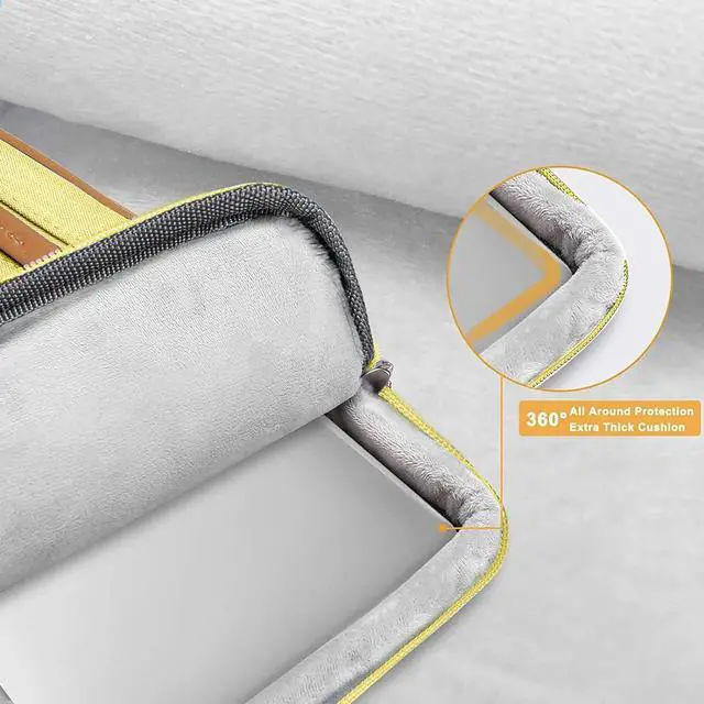 Alt view image 3 of 5 - MOSISO 360 Protective Laptop Case 13.3 inch, 13-13.3 inch Laptop Sleeve Compatible with MacBook Air/Pro 13 / Pro 14,HP Dell Acer ASUS,Side Open Carrying Case with 4 Zipper Pockets&Handle, Yellow