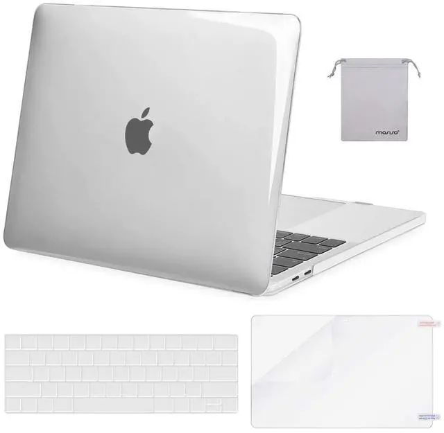 Main image of MOSISO Compatible with MacBook Pro 15 inch Case 2019 2018 2017 2016 Release A1990 A1707 with Touch Bar, Plastic Hard Shell Case & Keyboard Cover & Screen Protector & Storage Bag, Crystal Clear