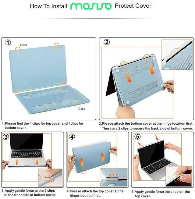 Alt view image 3 of 5 - MOSISO Compatible with MacBook Pro 15 inch Case 2019 2018 2017 2016 Release A1990 A1707 with Touch Bar, Plastic Hard Shell Case & Keyboard Cover & Screen Protector & Storage Bag, Crystal Clear