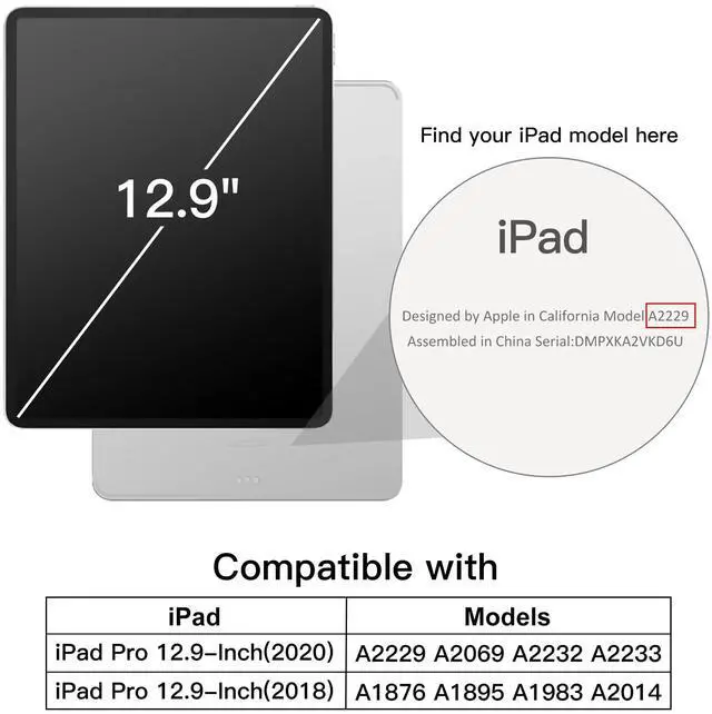 Alt view image 2 of 5 - JETech iPad Pro 12.9-Inch (2020/2018 Model, 4th/3rd Generation) Case and Screen Protector Bundle