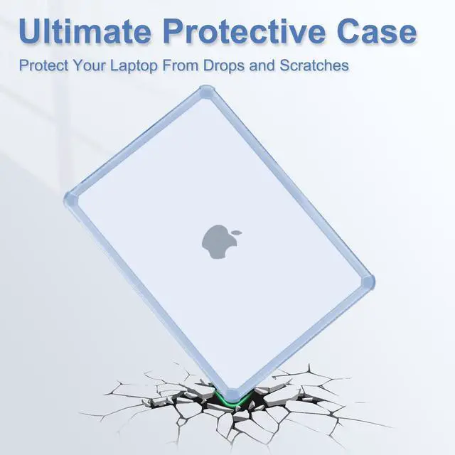 Alt view image 3 of 5 - MOSISO Compatible with MacBook Air 15 inch Case 2025 2024 2023 Release M4 A3241 M3 A3114 M2 A2941, Anti-Cracking&Anti-Fingerprint Heavy Duty Hard Shell with TPU Bumper&Keyboard Cover, Baby Blue