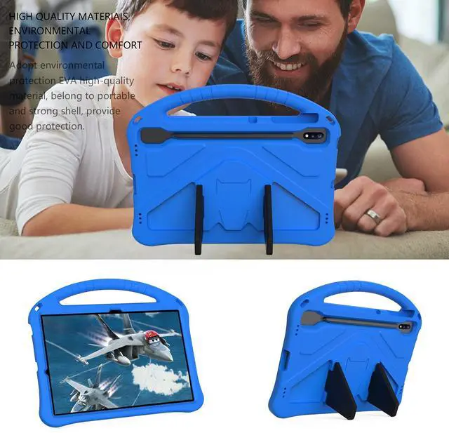 Alt view image 5 of 5 - Dteck Galaxy Tab S10/S9/S8 Ultra 14.6" Case - Lightweight Shockproof Rugged EVA Kids-Friendly Handle Stand Pencil Holder Childproof Case, Black
