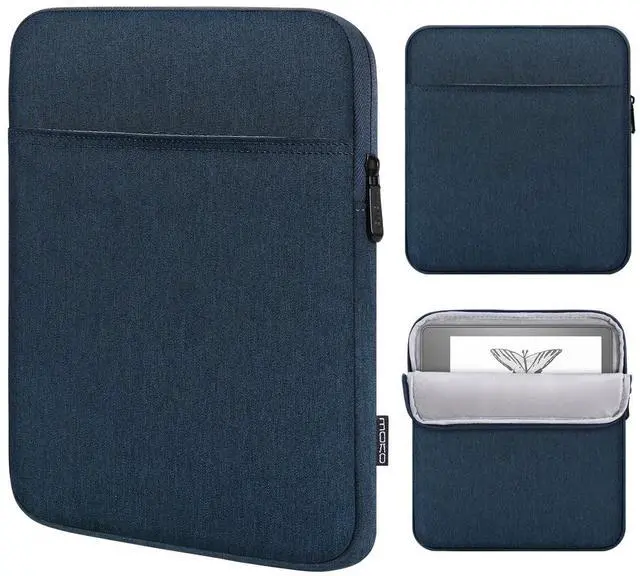 Main image of Moko Kindle Sleeve Compatible with Kindle Scribe 10.2 inch (2024 and 2022 Release), Protective Pouch Bag Case Cover with Dual Pockets and Pen Holder, Scratch-Resistant Soft Fluffy Lining, Indigo