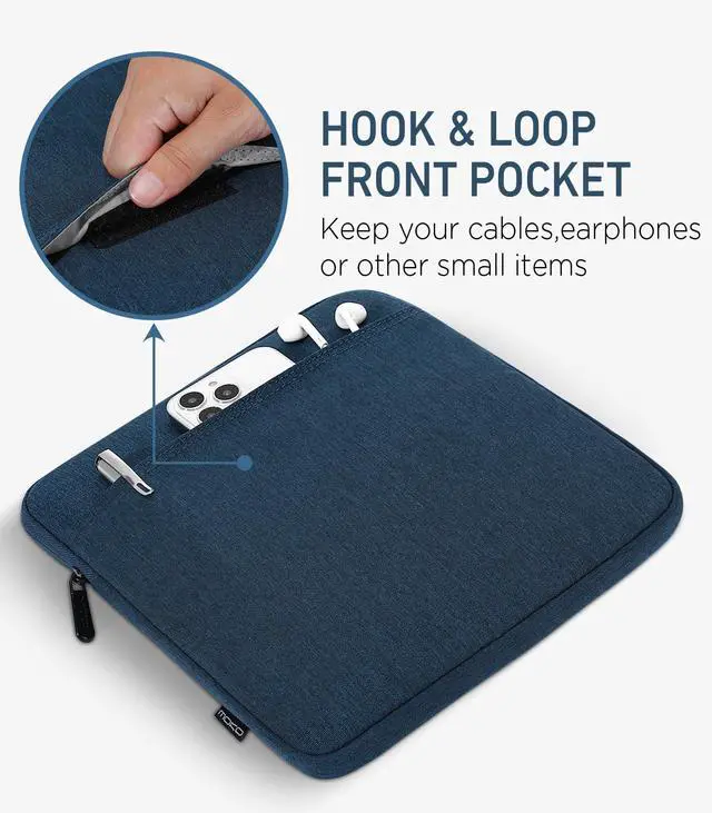 Alt view image 5 of 5 - Moko Kindle Sleeve Compatible with Kindle Scribe 10.2 inch (2024 and 2022 Release), Protective Pouch Bag Case Cover with Dual Pockets and Pen Holder, Scratch-Resistant Soft Fluffy Lining, Indigo