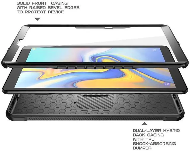 Alt view image 2 of 5 - SUPCASE for Galaxy Tab A 10.1 Case with Screen Protector (Unicorn Beetle Pro), [Built-in Stand] Full-Body Heavy Duty Protective Tablet Cover for Samsung Galaxy Tab A 10.1 2019 (SM-T510/T515), Black