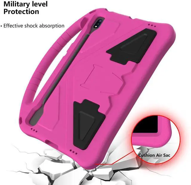 Alt view image 3 of 5 - Dteck Galaxy Tab S10 Ultra 2024 Kids Case,Galaxy Tab S9 Ultra/Tab S8 Ultra 14.6" Case,Lightweight Shockproof Rugged Protective EVA Kids Friendly Handle Stand Pencil Holder Childproof Kids Case,Rose