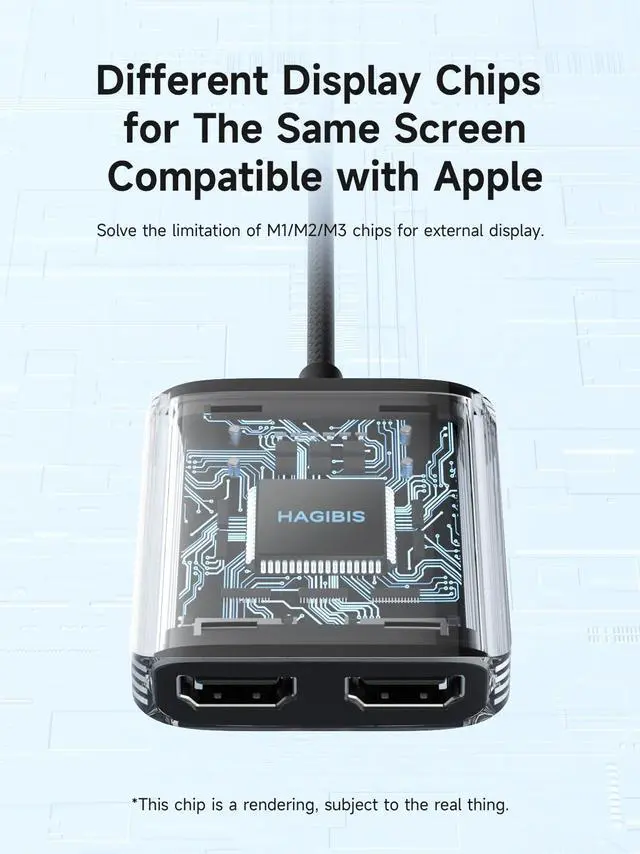 Alt view image 5 of 5 - Hagibis USB 3.0 or USB C to Dual HDMI Adapter for Mac&Windows, MST Dual Monitor Converter Triple Display for Apple M1/M2/M3 Chip HDMI Splitter Extended for MacBook Pro Air Mac Mini Studio