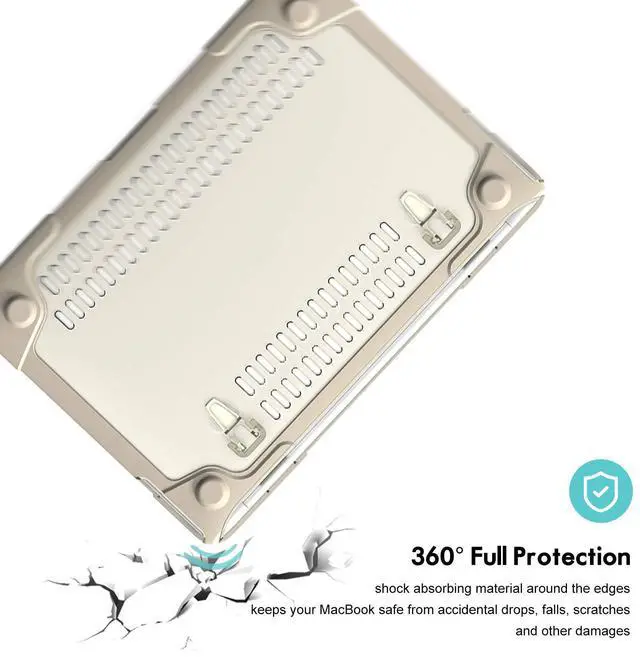Alt view image 3 of 5 - ProCase for MacBook Air 13 Inch Case 2020 2019 2018 Release A2337 M1 A2179 A1932, Heavy Duty Slim Hard Shell Protective Cover with Fold Kickstand for MacBook Air 13 Retina with Touch ID -Khaki