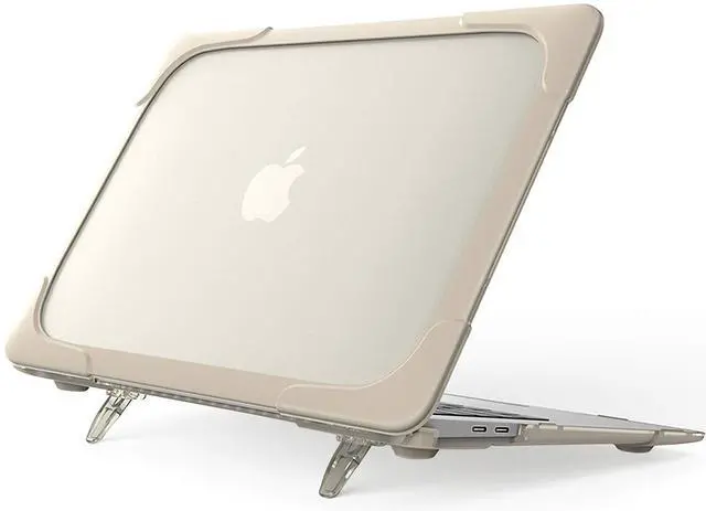 Main image of ProCase for MacBook Air 13 Inch Case 2020 2019 2018 Release A2337 M1 A2179 A1932, Heavy Duty Slim Hard Shell Protective Cover with Fold Kickstand for MacBook Air 13 Retina with Touch ID -Khaki