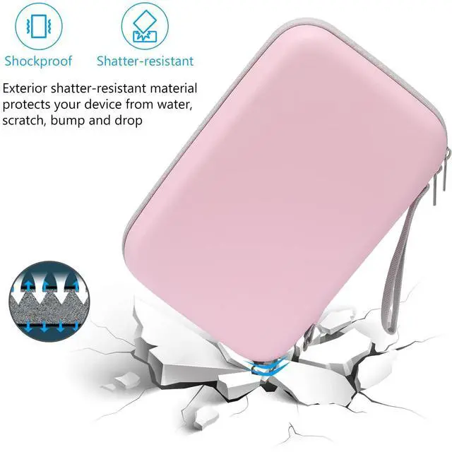 Alt view image 5 of 5 - ProCase Hard Travel Electronic Organizer Case for MacBook Power Adapter Chargers Cables Power Bank Apple Magic Mouse Apple Pencil USB Flash Disk SD Card Small Portable Accessories Bag -Rosegold, L