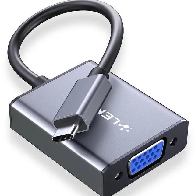 Main image of LENTION USB C to VGA Cable Adapter,Type C to VGA Monitor Converter Compatible 2023-2016 MacBook Pro 13/15/16,New Mac/MacBook Air/Surface,iPad Chromebook,Galaxy,Dell XPS,Phone,More(1080VGA,Space Gray)