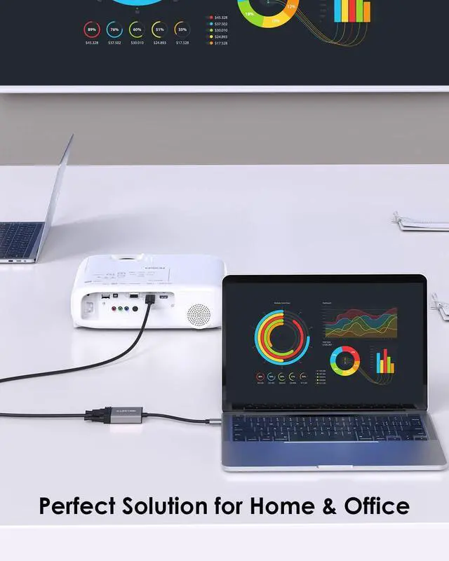 Alt view image 5 of 5 - LENTION USB C to VGA Cable Adapter,Type C to VGA Monitor Converter Compatible 2023-2016 MacBook Pro 13/15/16,New Mac/MacBook Air/Surface,iPad Chromebook,Galaxy,Dell XPS,Phone,More(1080VGA,Space Gray)