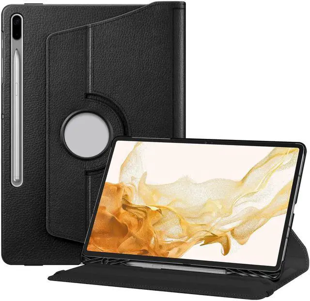 Main image of Fintie Rotating Case for Samsung Galaxy Tab S8 Plus 2022/S7 FE 2021/S7 Plus 2020 12.4 Inch with S Pen Holder, 360 Degree Swiveling Stand Cover Auto Sleep/Wake, Black